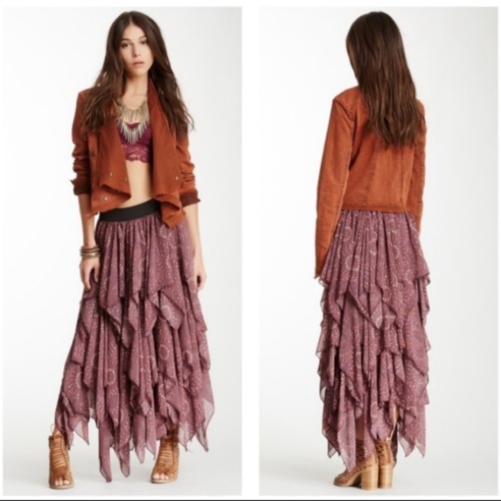 NWOT romantic tiered boho skirt Free People